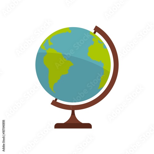 Geographic planet icon. Flat illustration of geographic planet vector icon isolated on white background