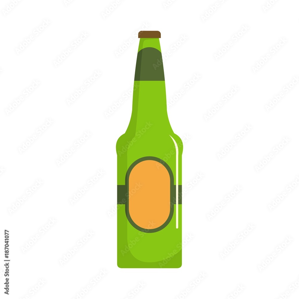 Bottle beer icon. Flat illustration of bottle beer vector icon isolated on white background