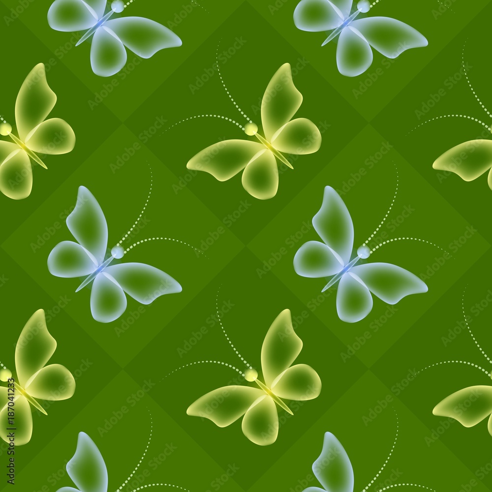 Seamless background with colorful butterflies. Regular patern. Stock ...
