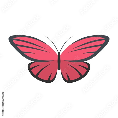 Nice butterfly icon. Flat illustration of nice butterfly vector icon isolated on white background © anatolir