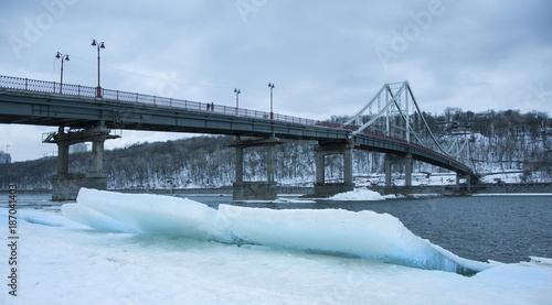Pedestrian bridge in kiev photo