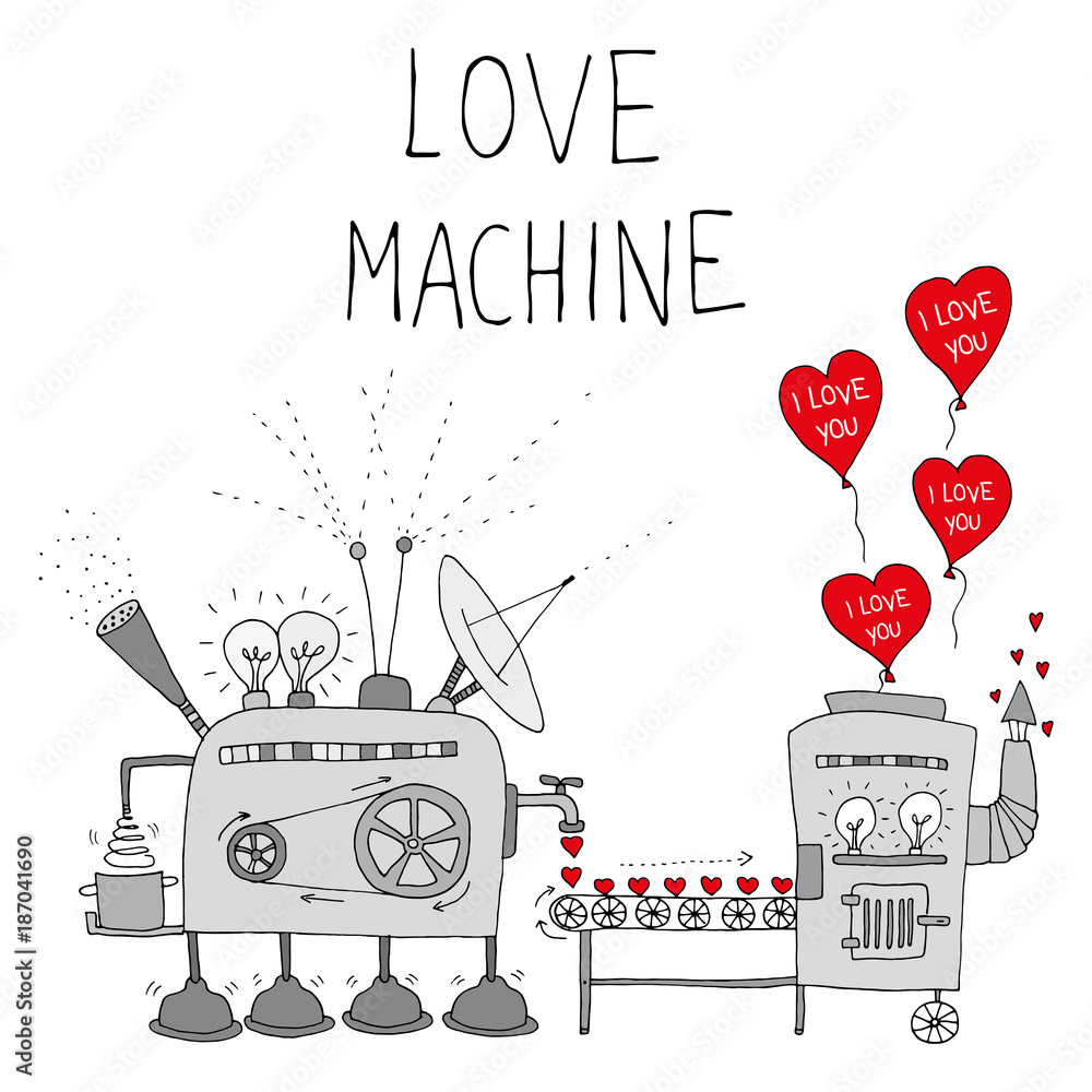 love machine - obrazy, fototapety, plakaty 