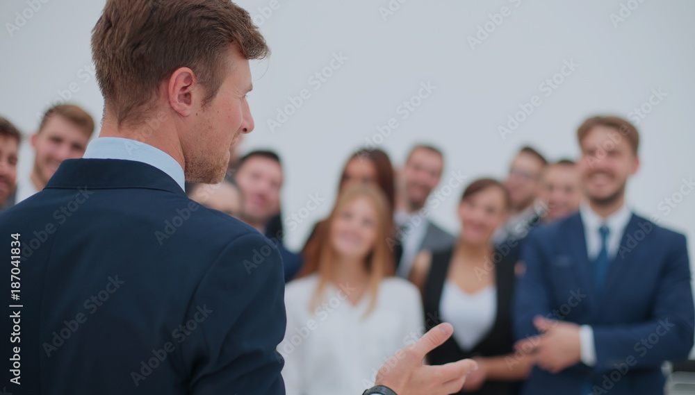 The team of the successful people with their boss The team of the successful people with their boss