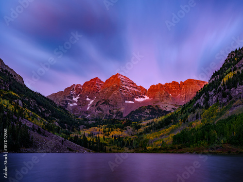 Canvas Print Alpenglow on the Maroon Bells