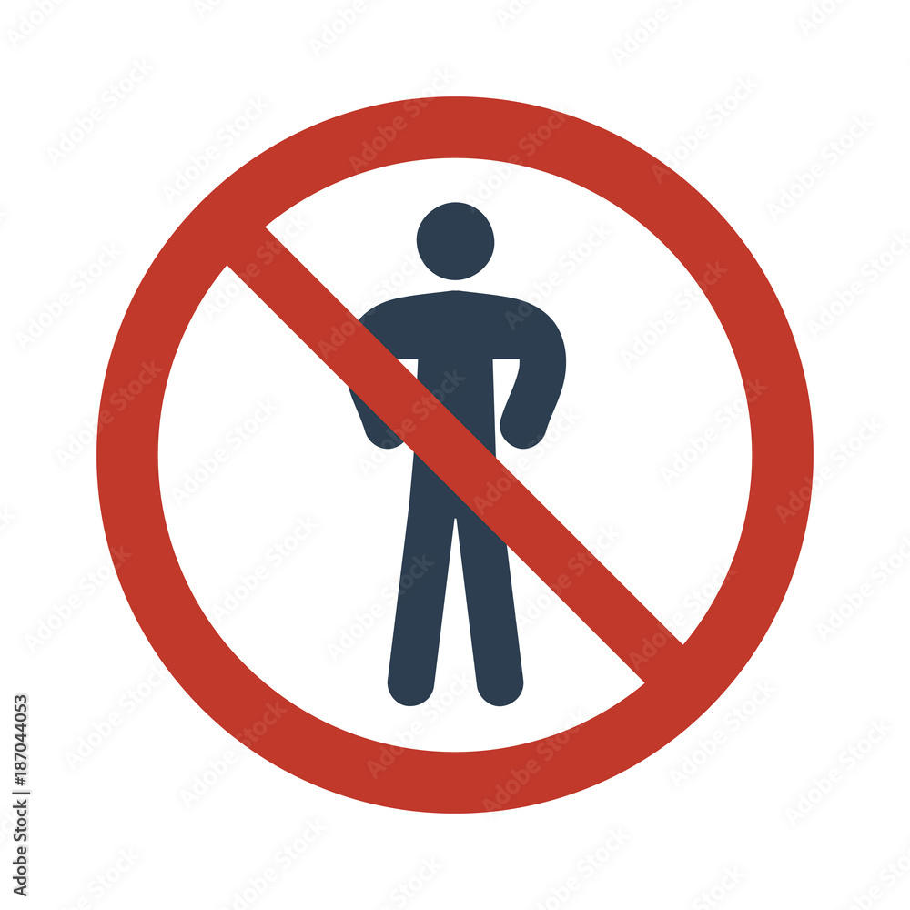 No man sign on white background. No man sign on white background.