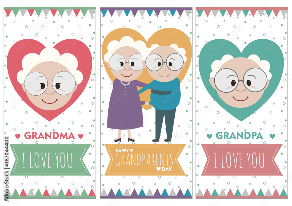 Grandparents Day Card - obrazy, fototapety, plakaty 