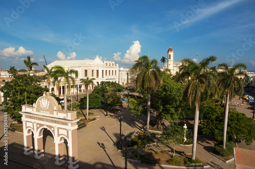 Cuadro en lienzo José Martì Square in Cienfuegos seen from above