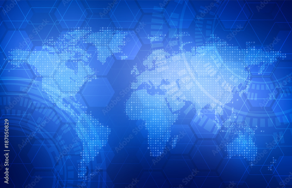 Obraz premium Abstract global technology background. Vector illustration