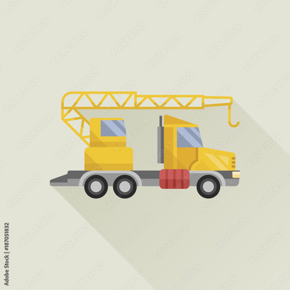 construction crane vector icon flat style
