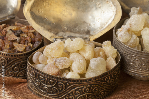 Tableau sur toile Frankincense is an aromatic resin, used for religious rites, incense and perfumes