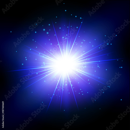 Blue Shine Starburst - Vector Radiant Star Rays
