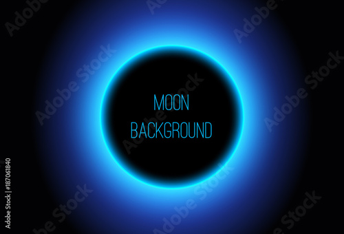 Blue shining  Another Side of Moon  Background - Vector Glowing  Universe Design

