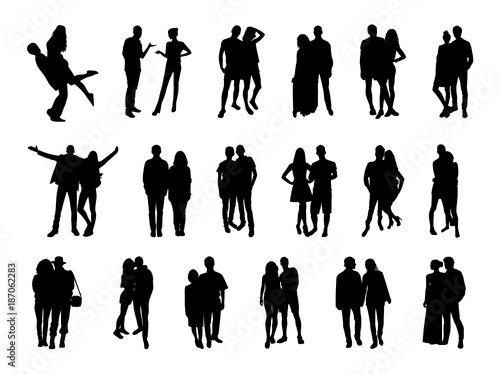 Vector set of pairs silhouettes