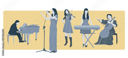 Musicians vector silhouettes