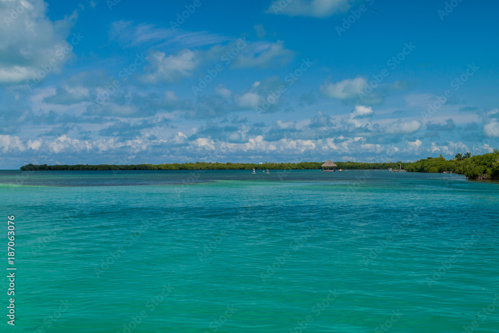 View of a coast of Caye Caulker island, Belize