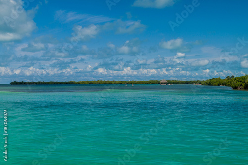 View of a coast of Caye Caulker island, Belize