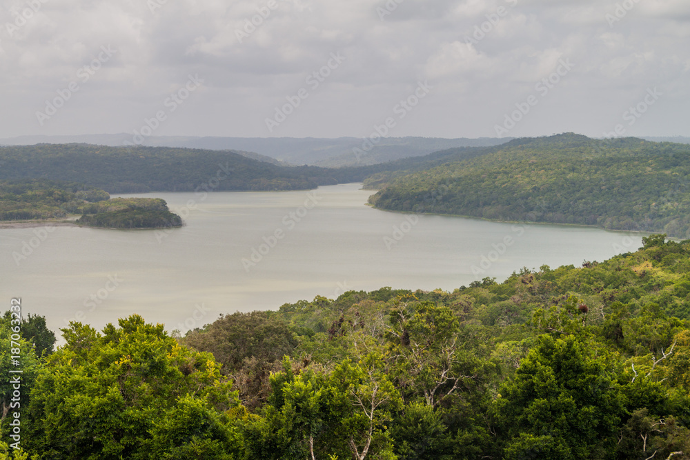 Jungle and Laguna Yaxha lake, Guatemala
