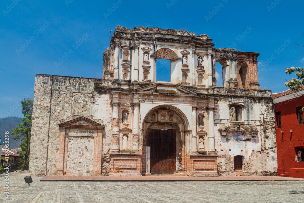 Ruins of the Church and Convent of Society of Jesus in Antigua Guatemala city