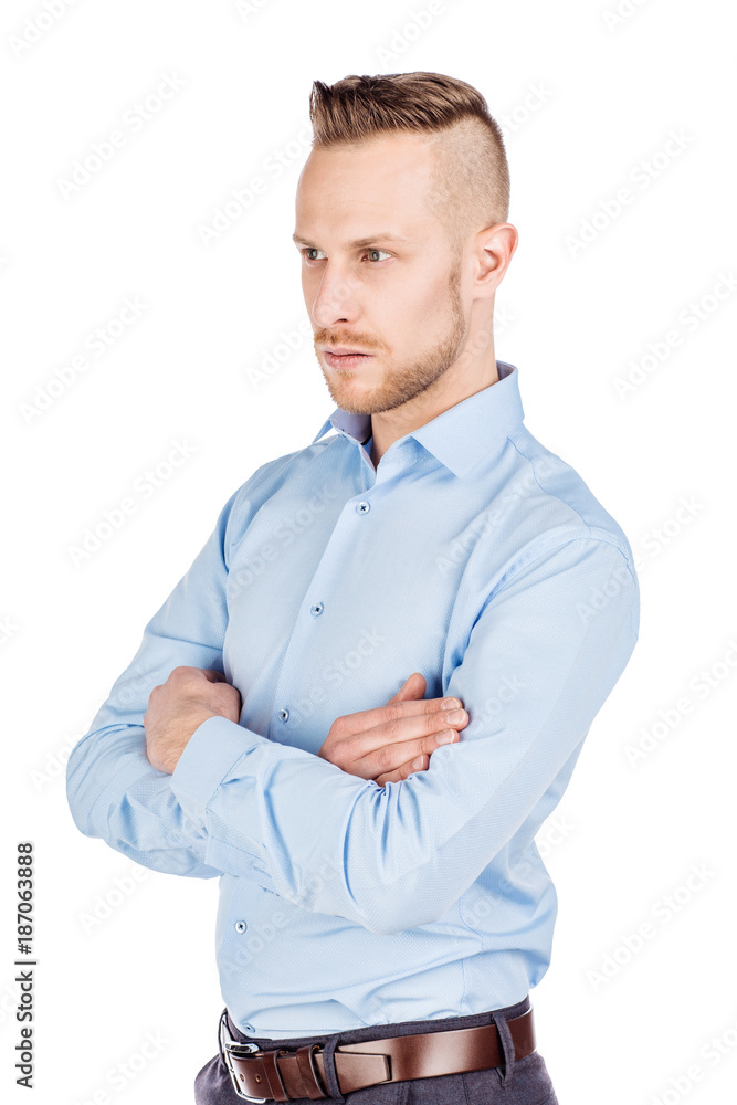 businessman with crossed arms isolated on white background. . businessman with crossed arms isolated on white background. .