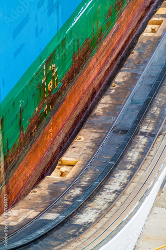 Wallpaper Mural Cargo ship is  passing through Gatun Locks, part of Panama Canal Torontodigital.ca
