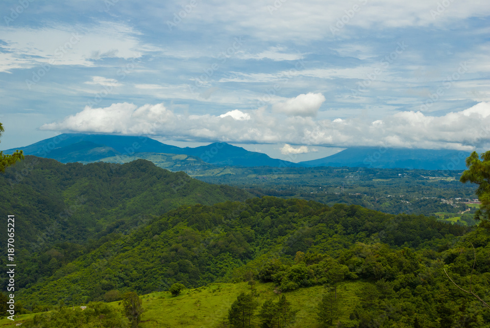 Mountains panoramic views in Guatemala central america.