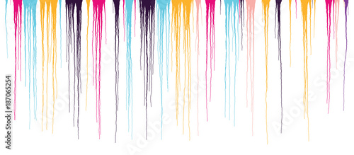Colorful Dripping Paint - Vector Grunge Illustration  
