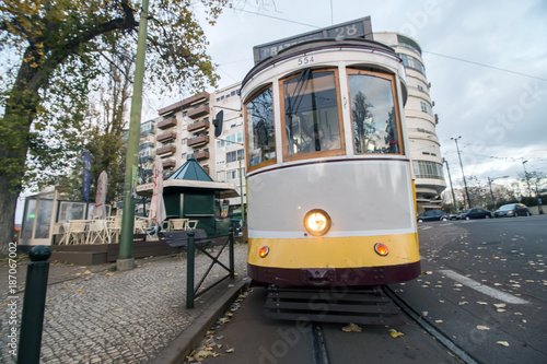 historical yellow tram