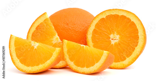  Slices of Orange Isolated on White Background