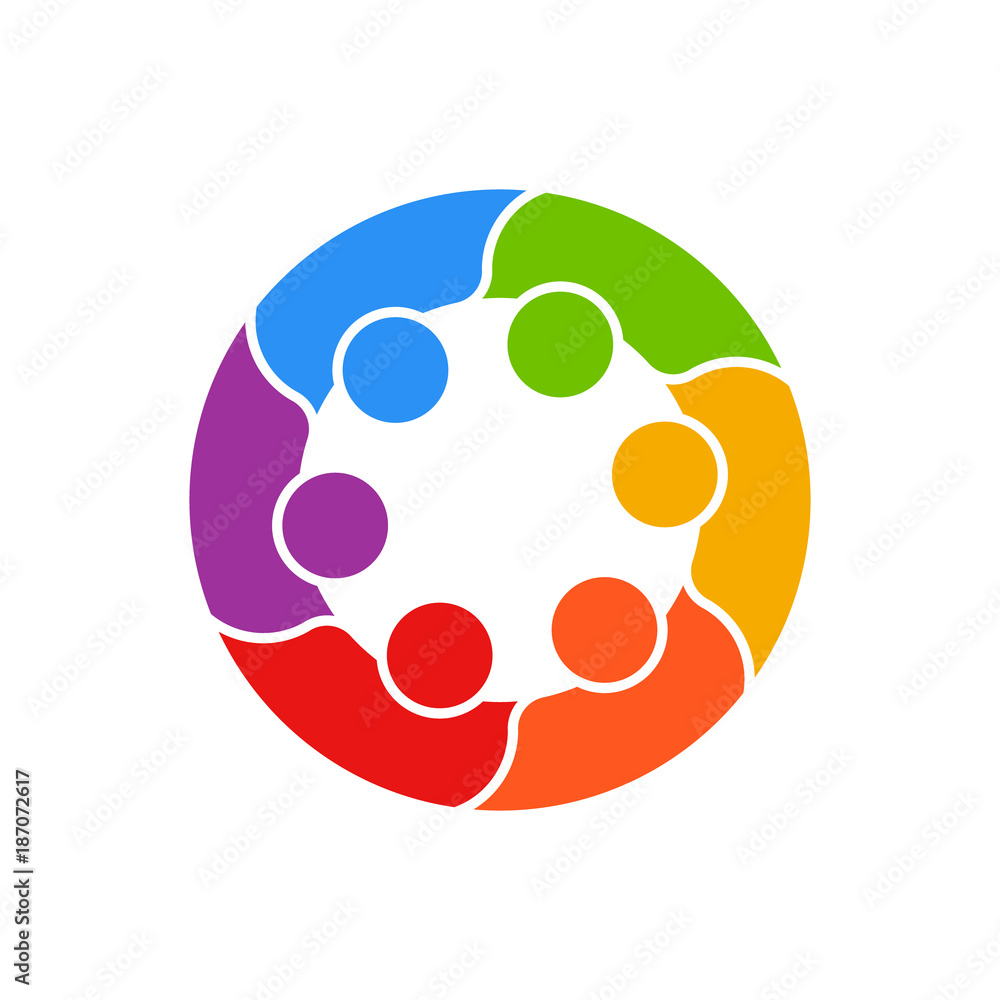 Meeting People Circle Business Logo Vector Meeting People Circle Business Logo Vector