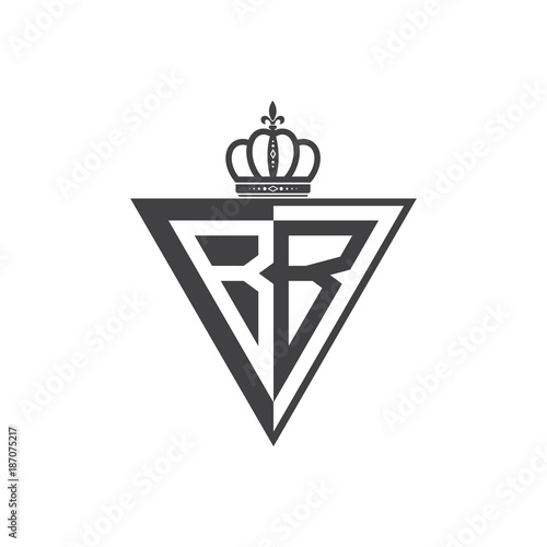 initial two letter half logo triangle black