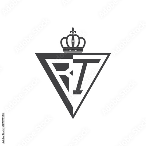 initial two letter half logo triangle black