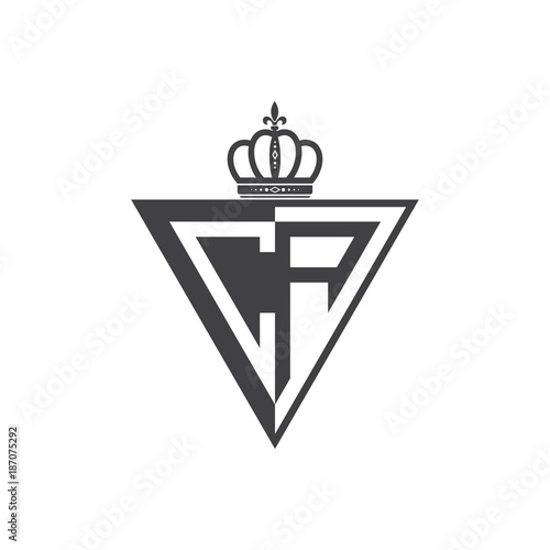 initial two letter half logo triangle black