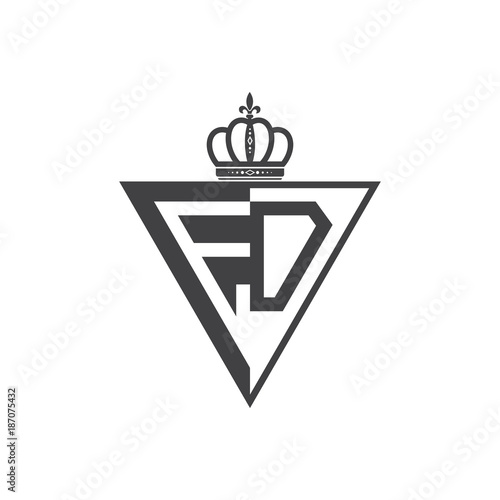 initial two letter half logo triangle black