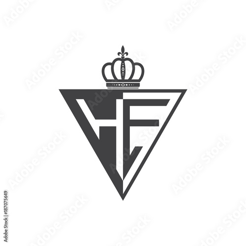 initial two letter half logo triangle black