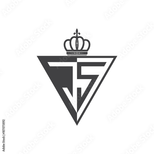 initial two letter half logo triangle black