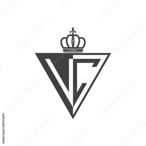initial two letter half logo triangle black