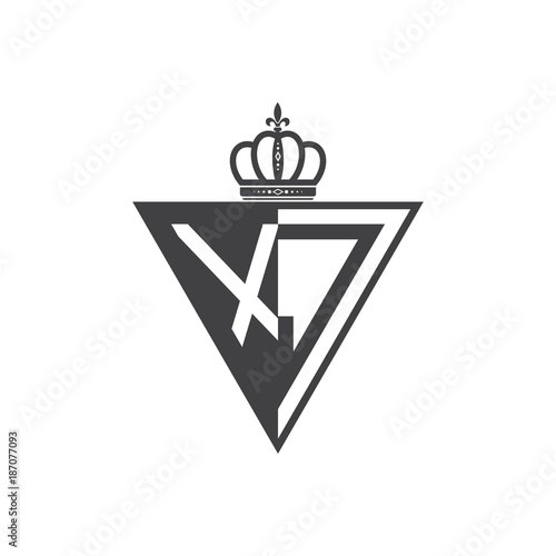 initial two letter half logo triangle black