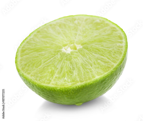Lime slices isolated on white background