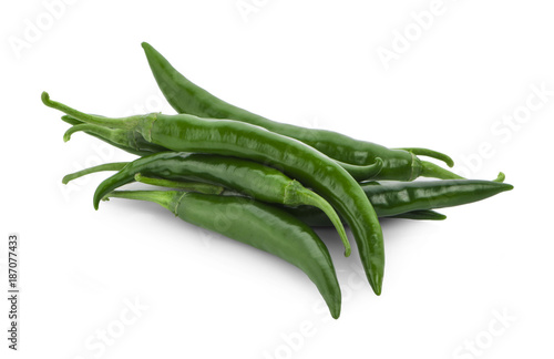 Green Chili isolated on white background