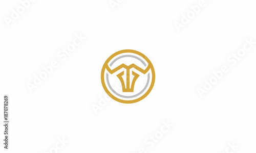 buffalo, bull, horn, G, emblem symbol icon vector logo