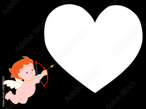 バレンタインデーにハートがキューピッドに狙われる。