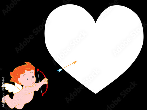 バレンタインデーにハートがキューピッドに狙われる。