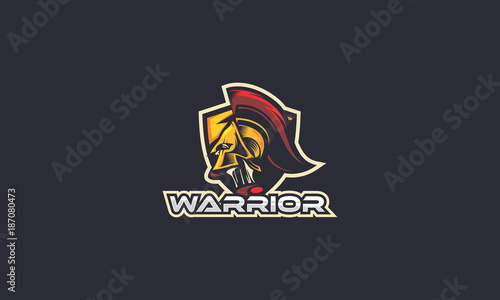 spartan, soldier, warrior, sport, emblem symbol icon vector logo, esport