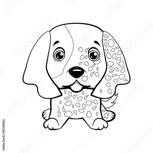 Dog puppy english setter hand drawn.