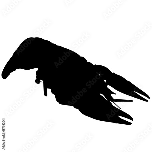 Lobster Silhouette Vector Graphics