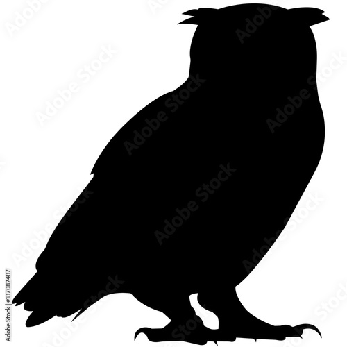 Owl Silhouette Vector Graphics