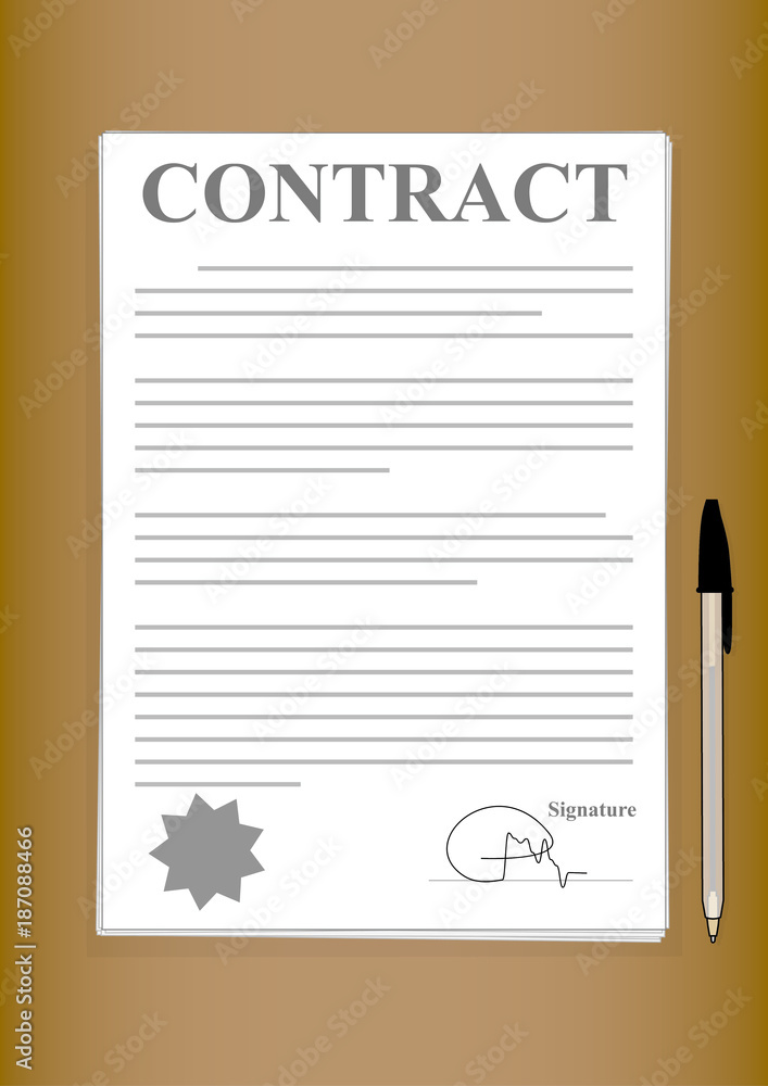 Contract Forms Paper Signed and Sealed Written in Black and White on ...