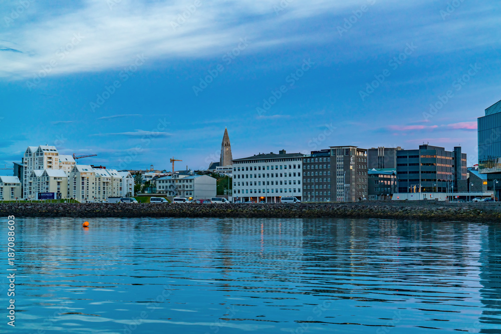 Cityscape of Reykjavik in early morning
