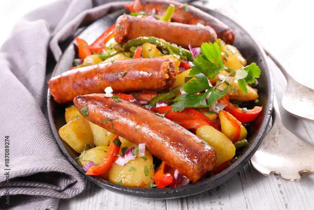 sausage and potato sausage and potato