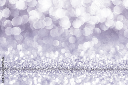 Silver Abstract Background with Bright Bokeh Lights